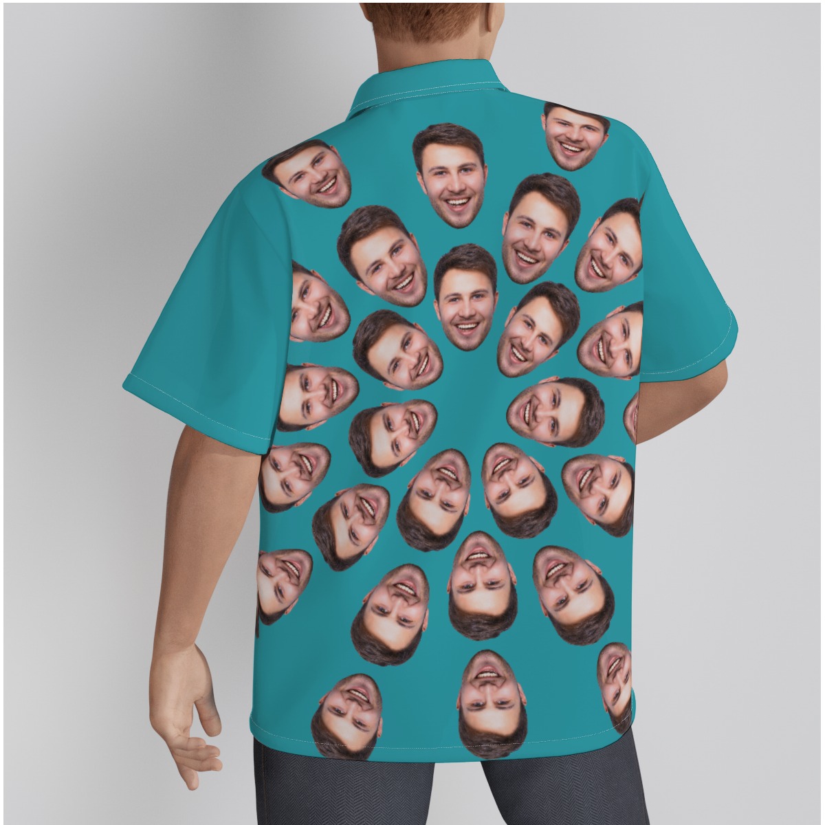 Funny Custom Multiple Faces Men's Hawaiian Shirt