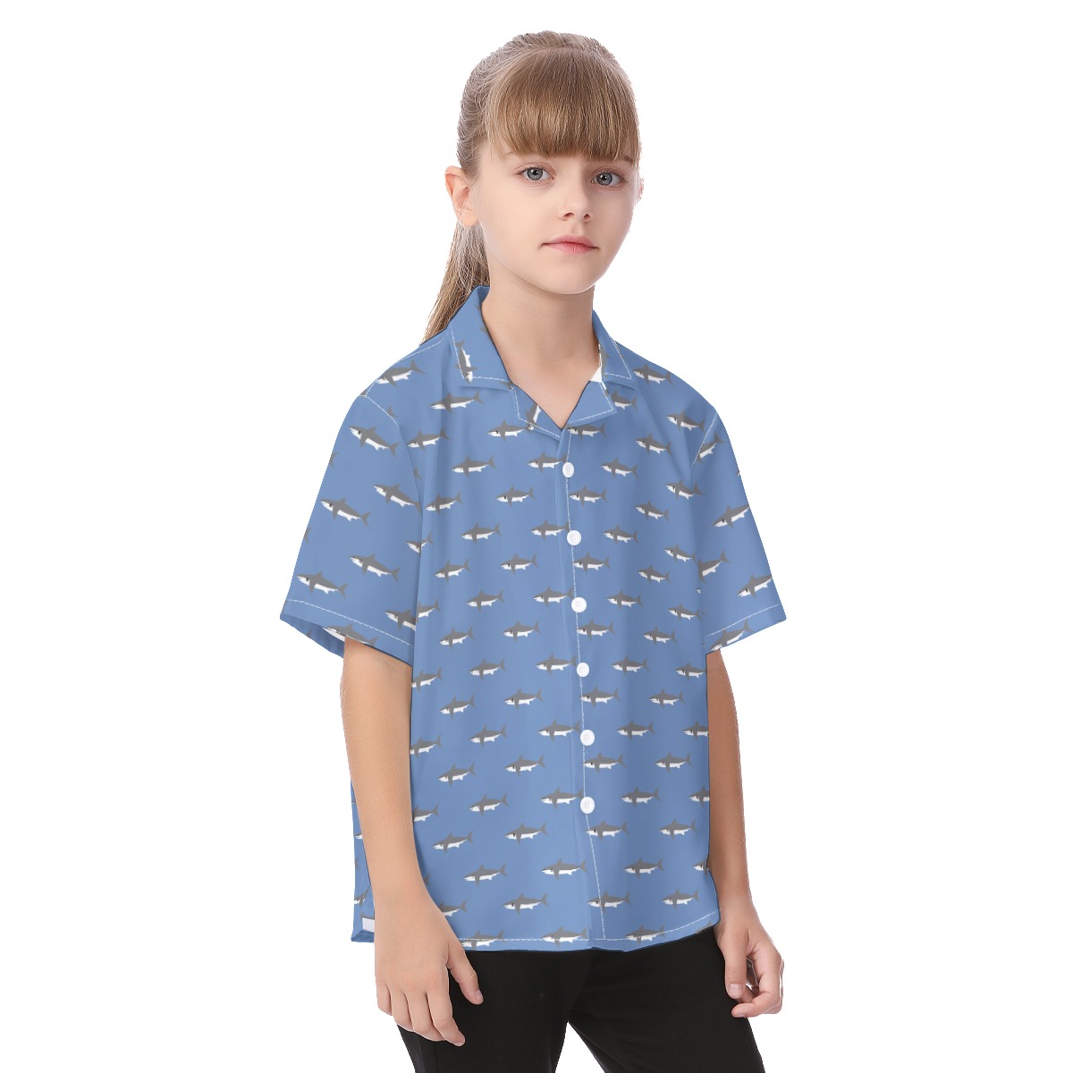 Cute Baby Shark Hawaiian Shirt For Kids