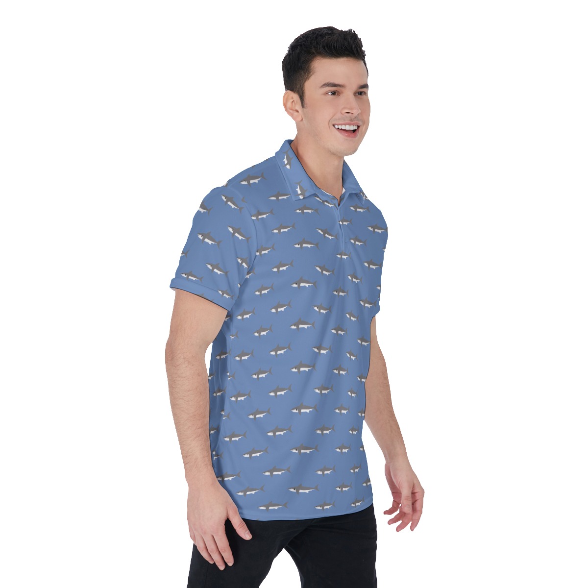 Men's Daddy Shark Polo Hawaiian Shirt
