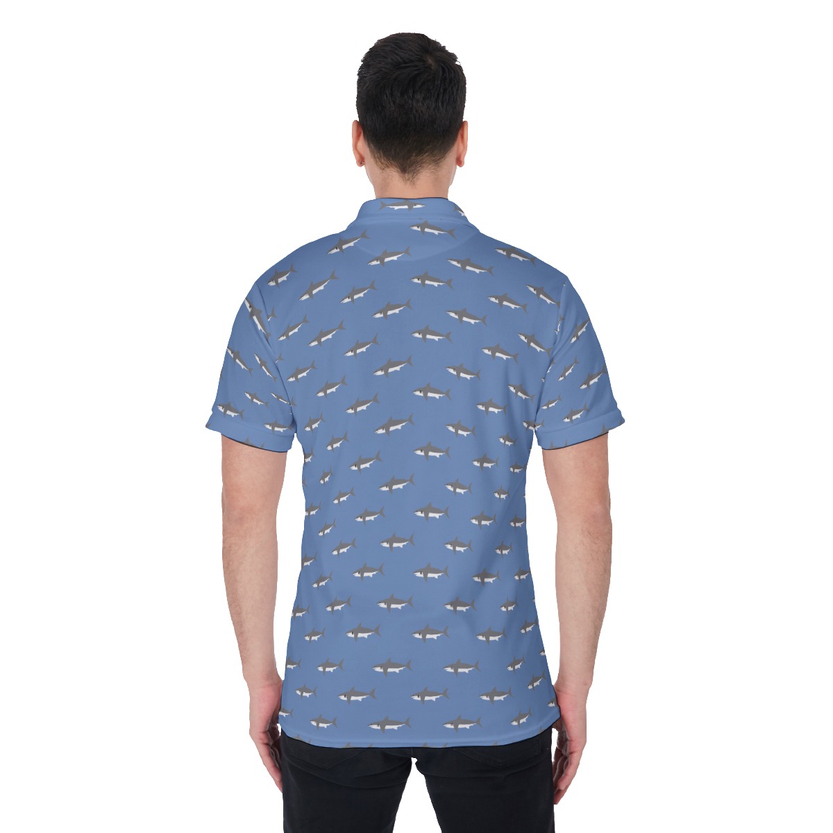 Men's Daddy Shark Polo Hawaiian Shirt
