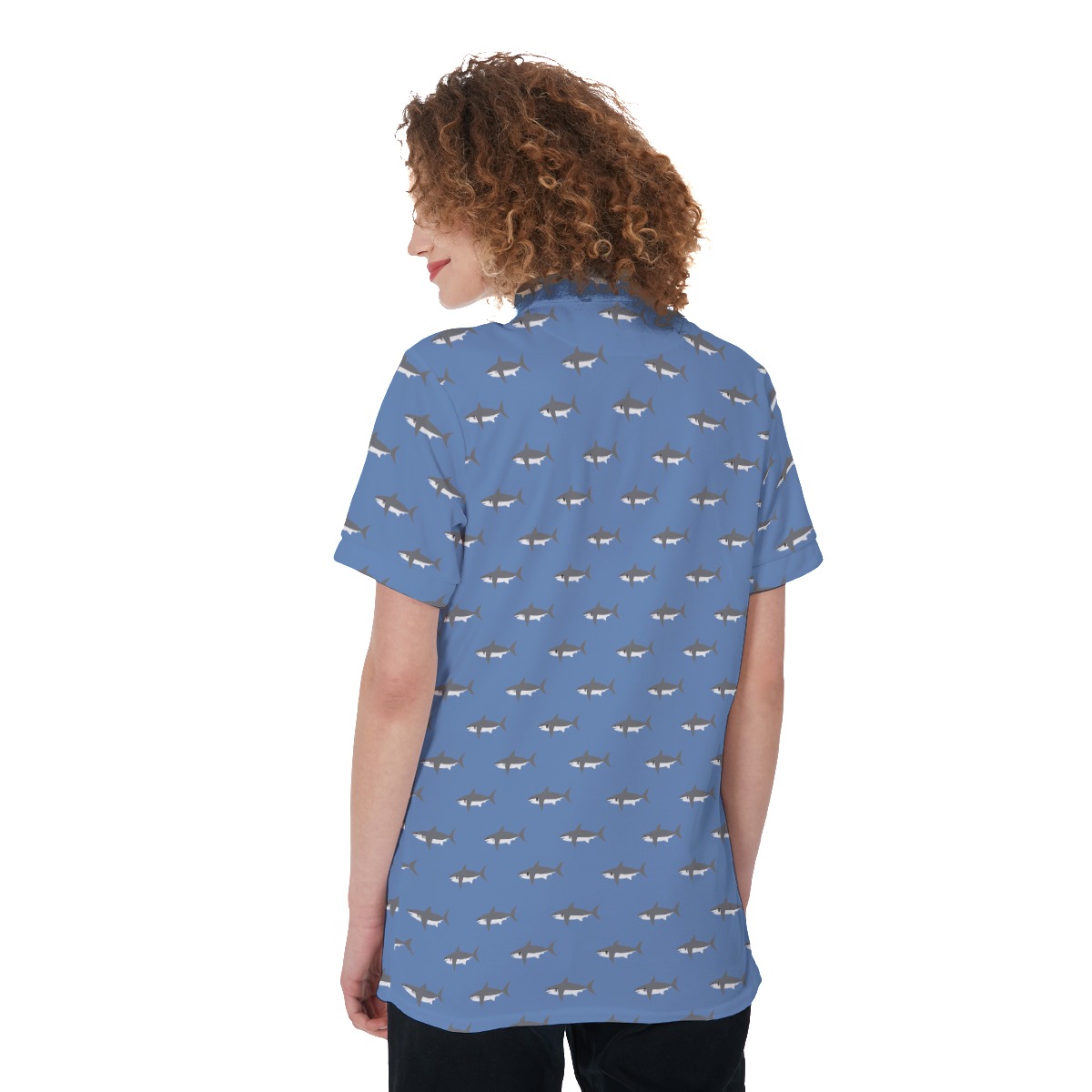 Women's Mommy Shark Polo Hawaiian Shirt