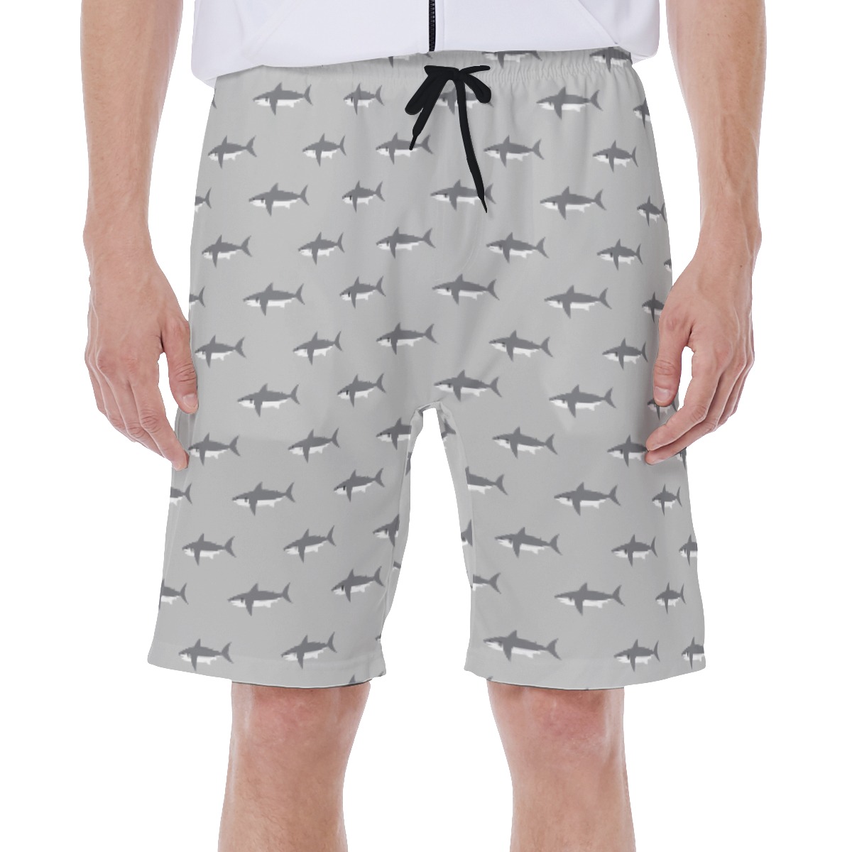 Funny Daddy Shark Hawaiian Swim Trunks For Men - variant image 1