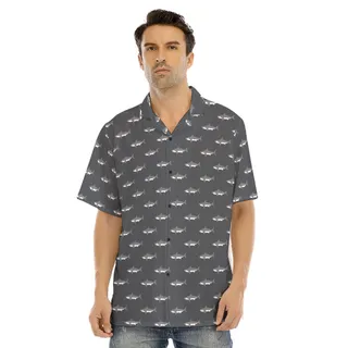 Men's Funny Daddy Shark Hawaiian Shirt