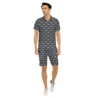 Men's Daddy Shark Hawaiian Shirt And Shorts
