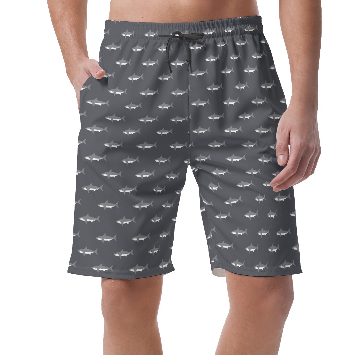 Men's Daddy Shark Hawaiian Beach Shorts - variant image 1