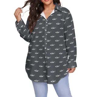 Women's Mommy Shark Plus Size Hawaiian Shirt