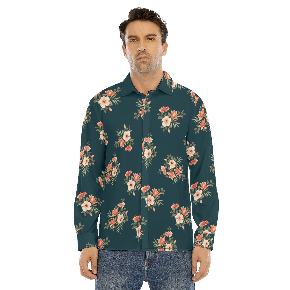 Tropical Long Sleeve Hawaiian Shirt For Men - variant image 1