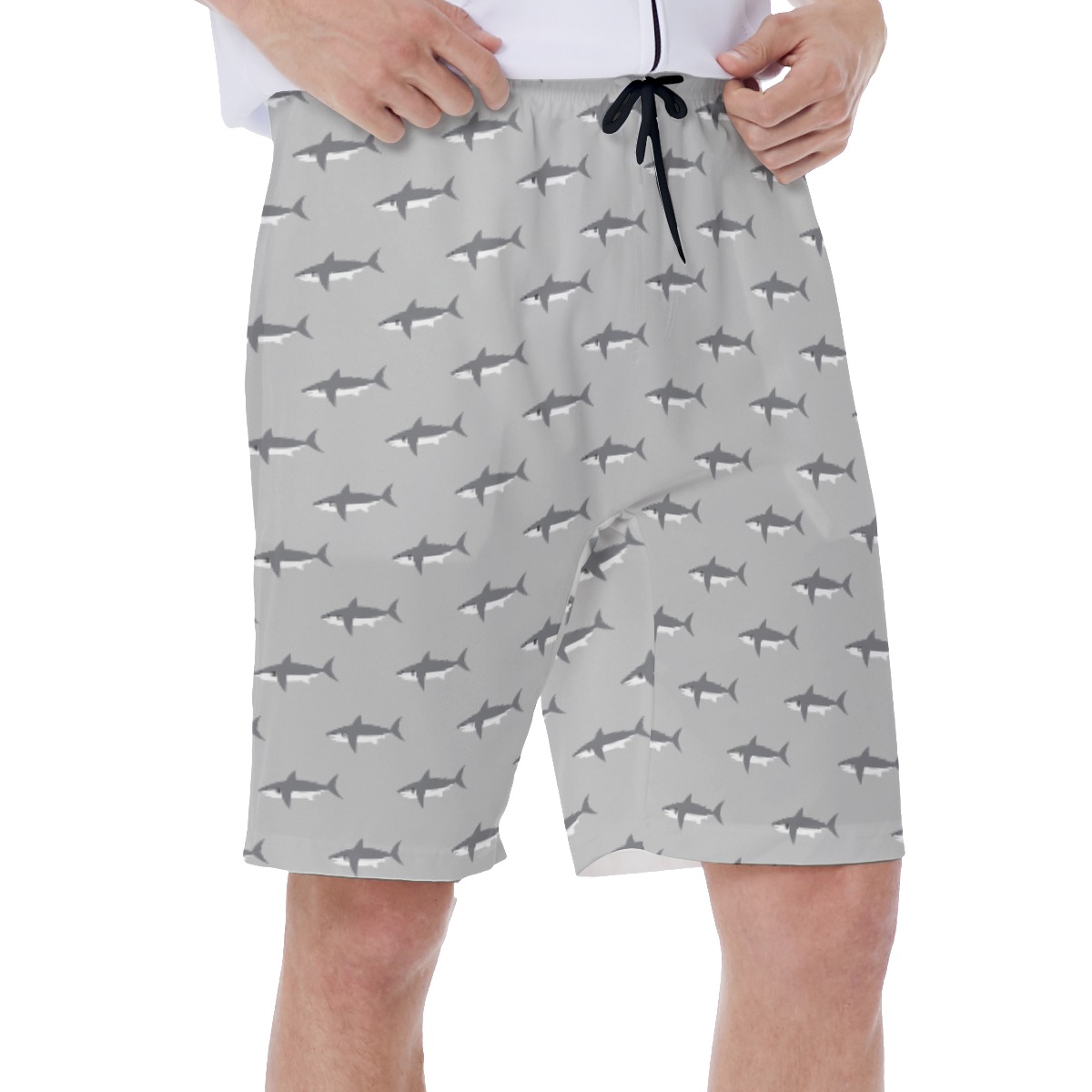Funny Daddy Shark Hawaiian Swim Trunks For Men