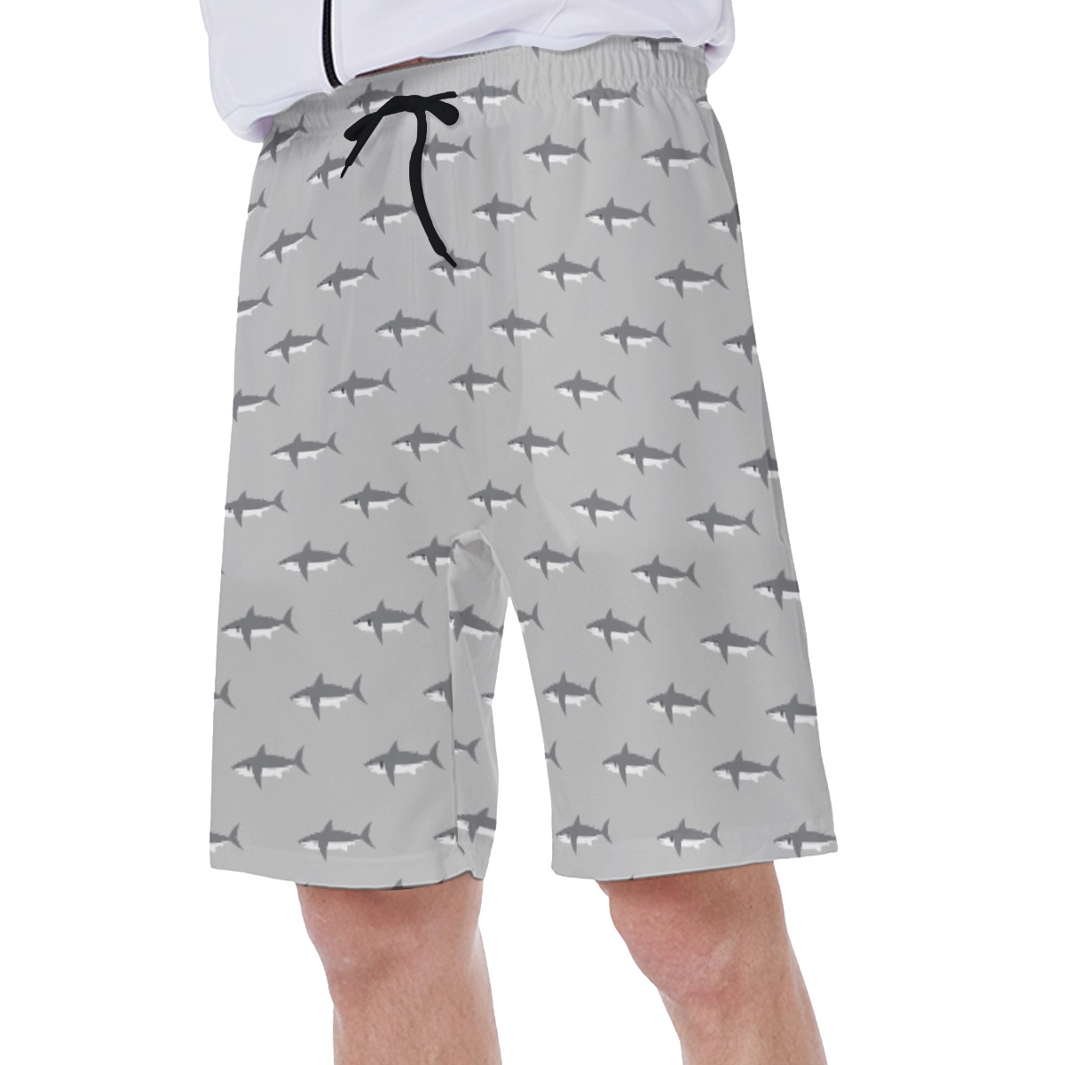 Funny Daddy Shark Hawaiian Swim Trunks For Men