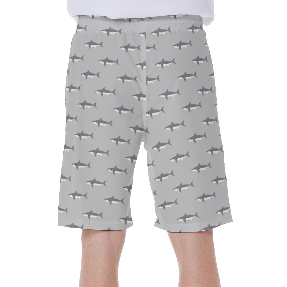 Funny Daddy Shark Hawaiian Swim Trunks For Men