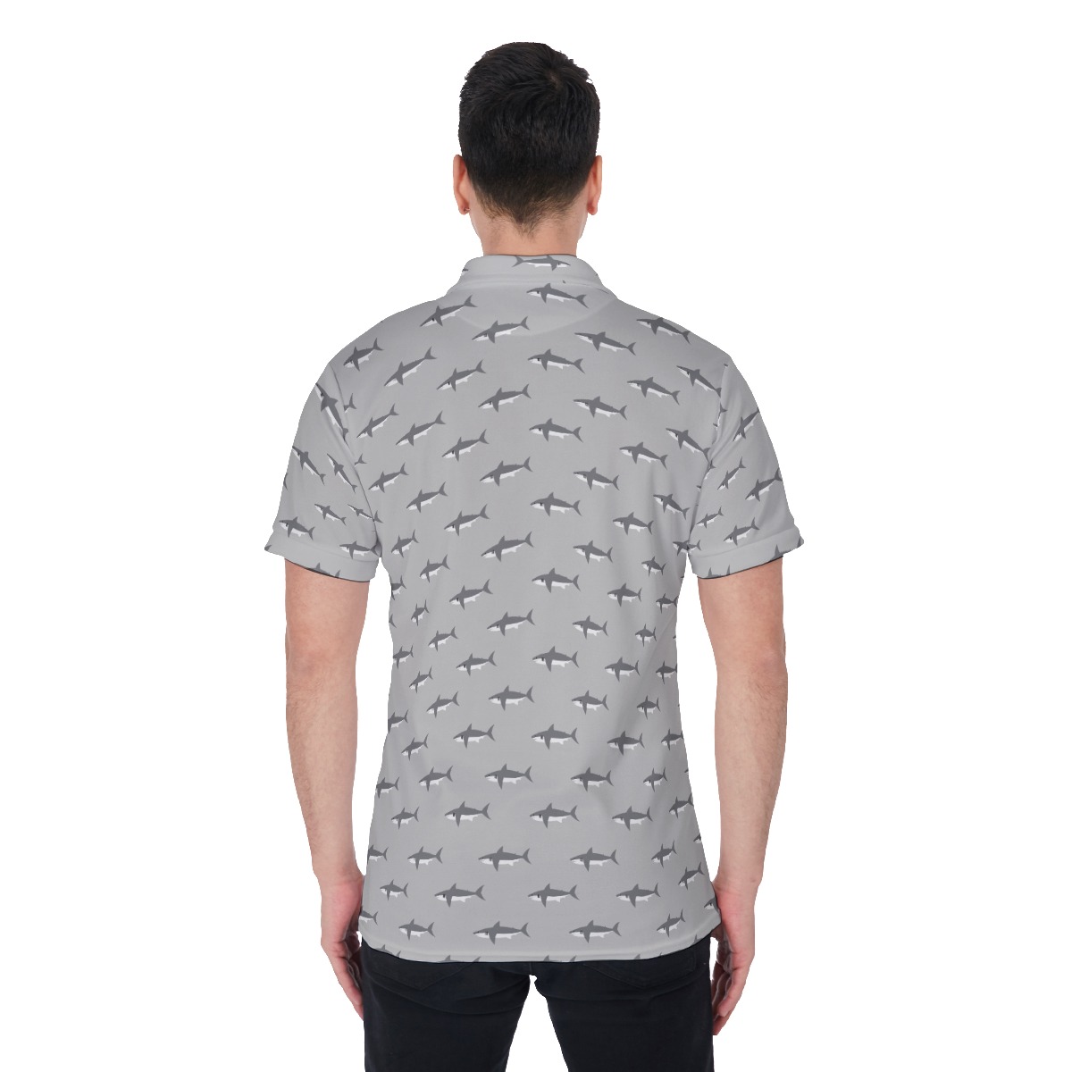 Men's Daddy Shark Hawaiian Polo Shirt