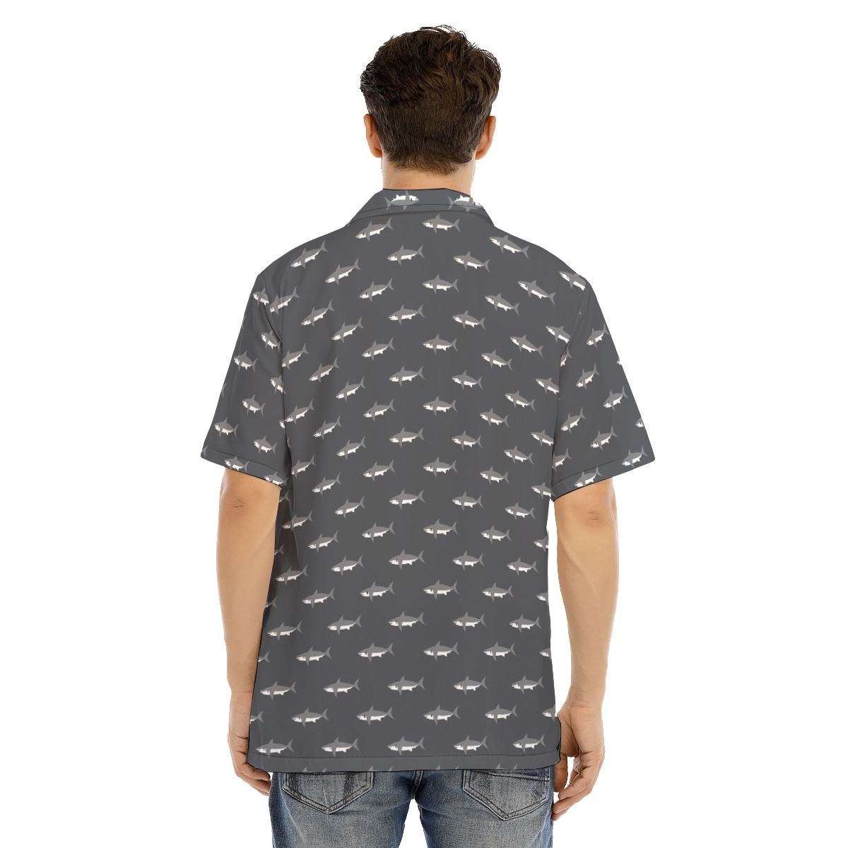 Men's Funny Daddy Shark Hawaiian Shirt