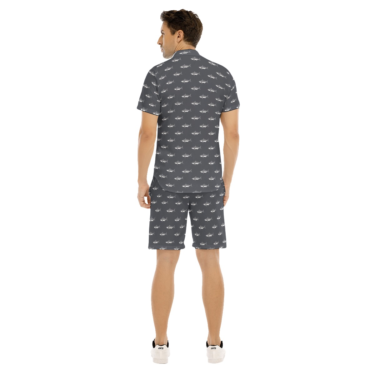 Men's Daddy Shark Hawaiian Shirt And Shorts