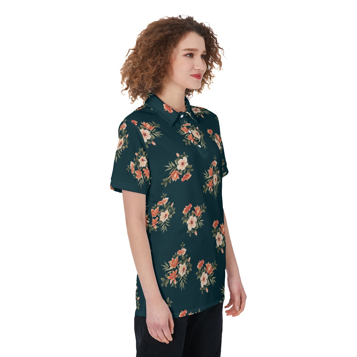 Floral Polo Hawaiian Shirt For Women