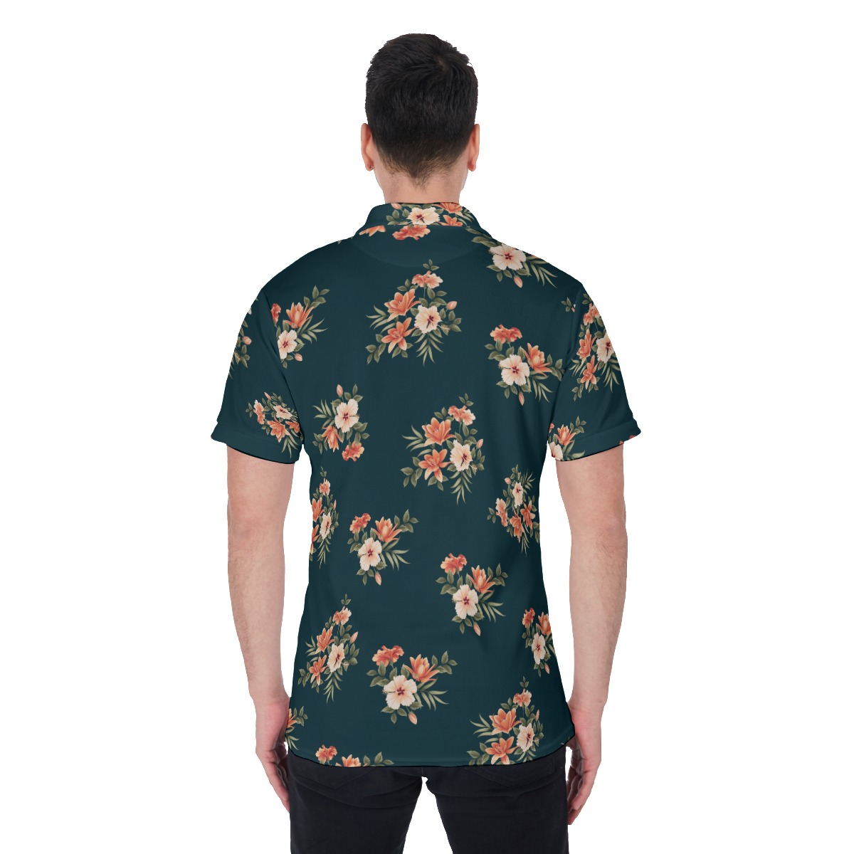 Men's Floral Hawaiian Polo Shirt