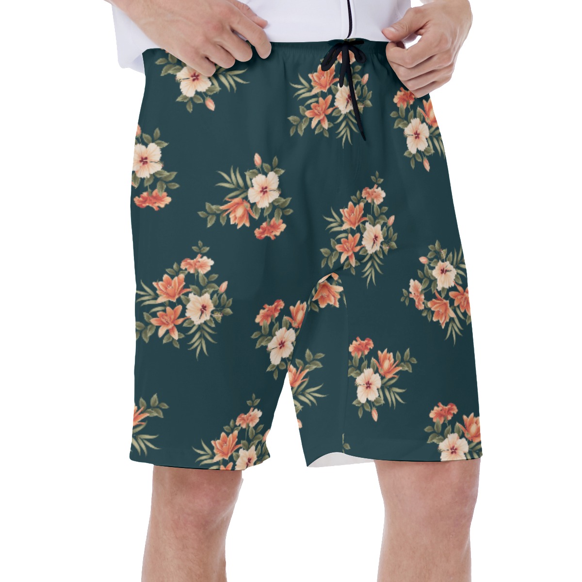 Floral Hawaiian Swim Trunks For Men