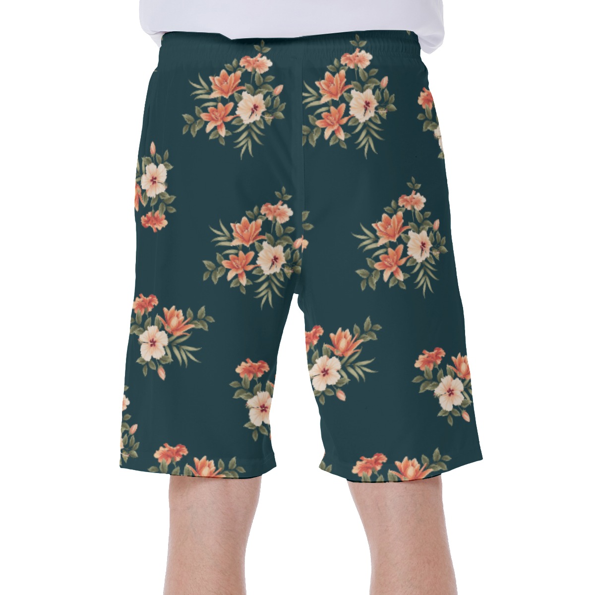 Floral Hawaiian Swim Trunks For Men