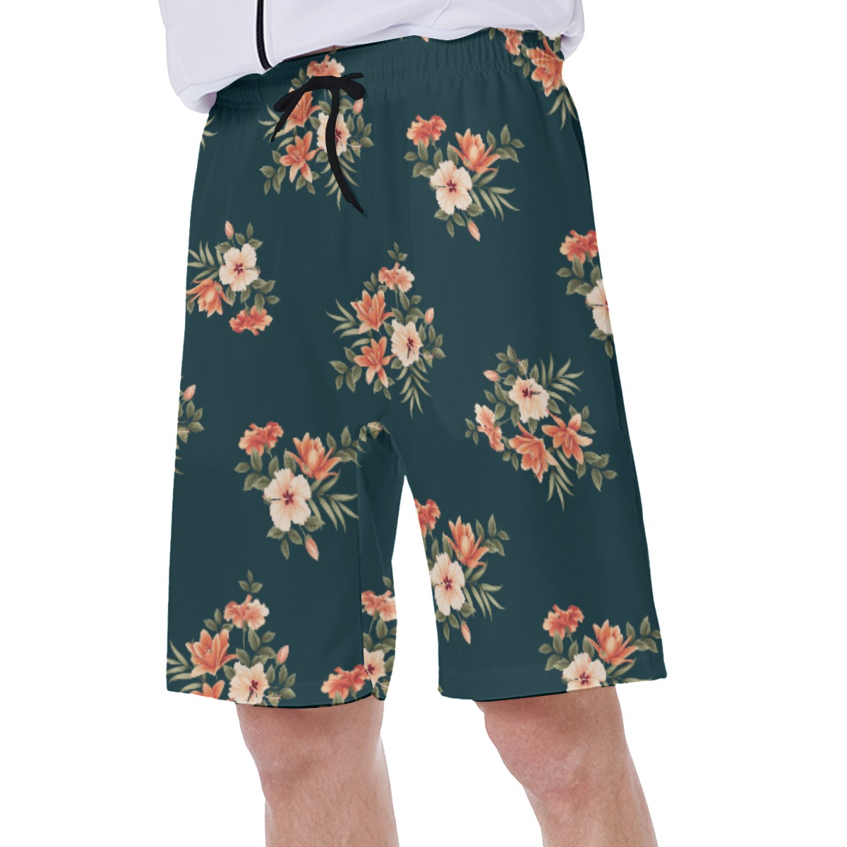 Floral Hawaiian Swim Trunks For Men