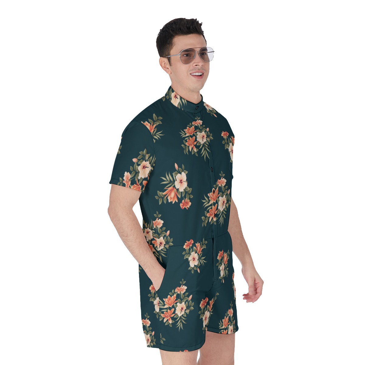 Floral Hawaiian Romper For Men