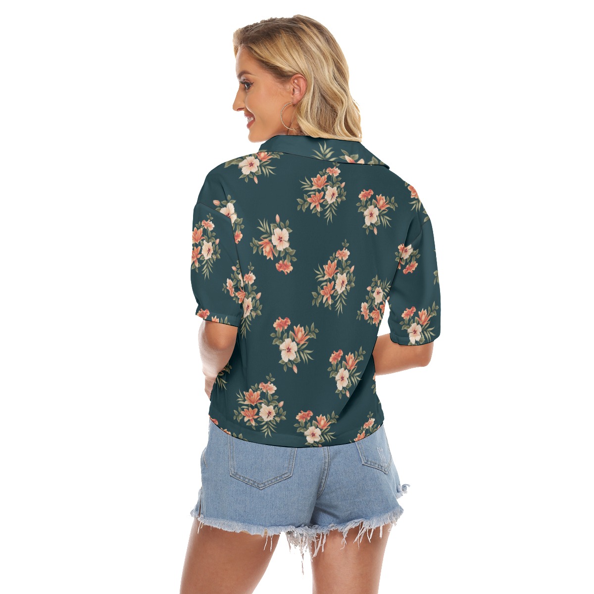 Tropical Hawaiian Crop Top Shirt For Women