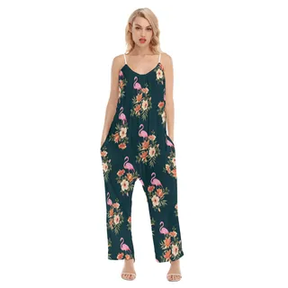 Tropical Flamingo Hawaiian Jumpsuit For Women