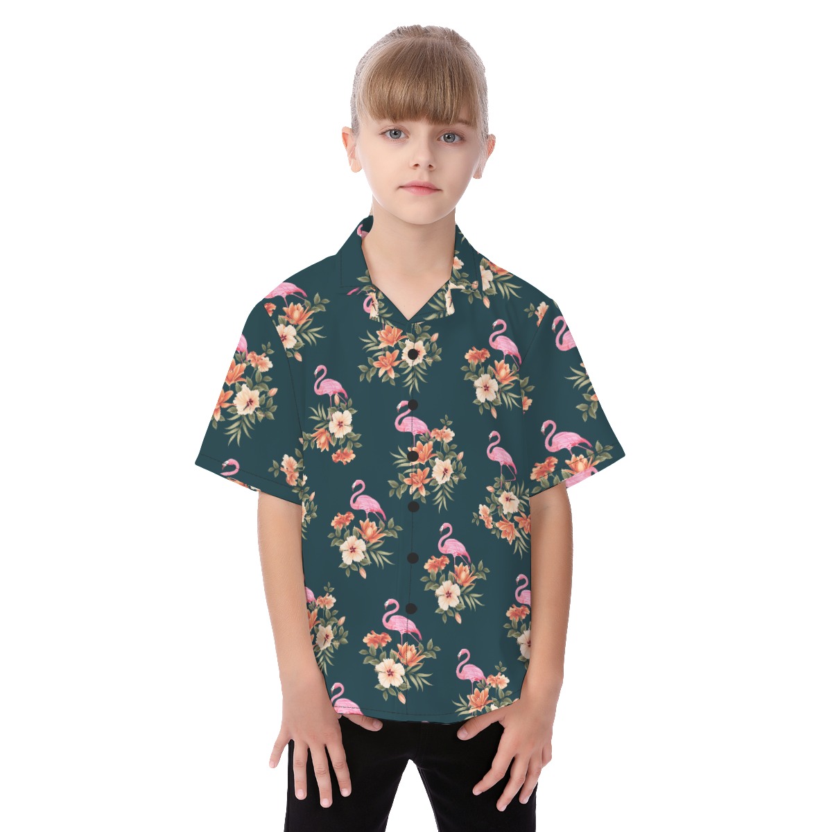 Flamingo Tropical Hawaiian Shirt For Kids - variant image 1