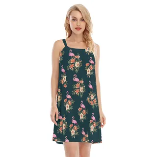 Flamingo Tropical Hawaiian Dress