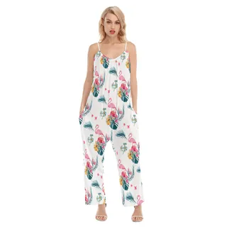 White Flamingo Hawaiian Jumpsuit For Women