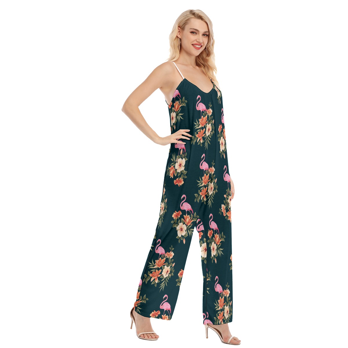 Tropical Flamingo Hawaiian Jumpsuit For Women
