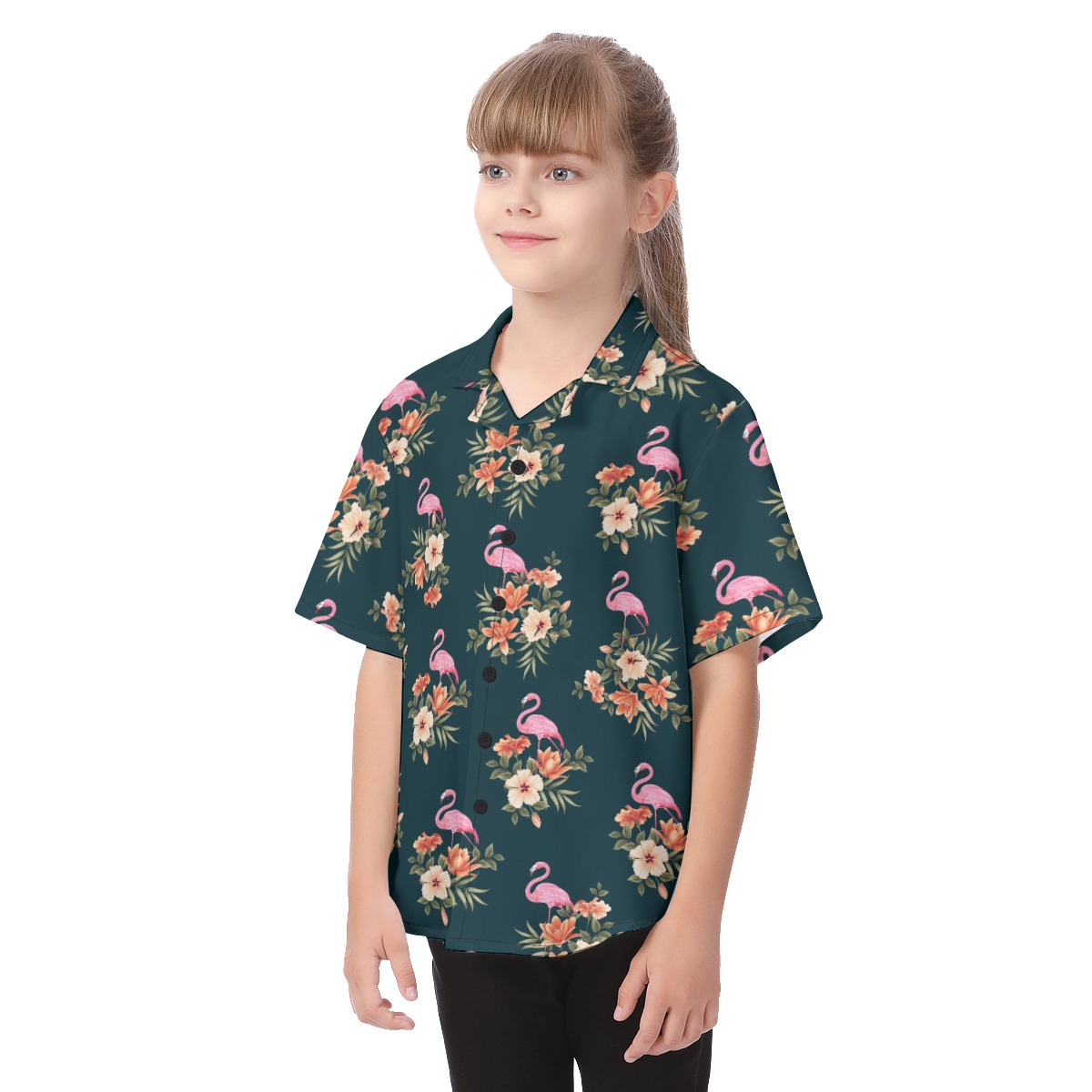 Flamingo Tropical Hawaiian Shirt For Kids