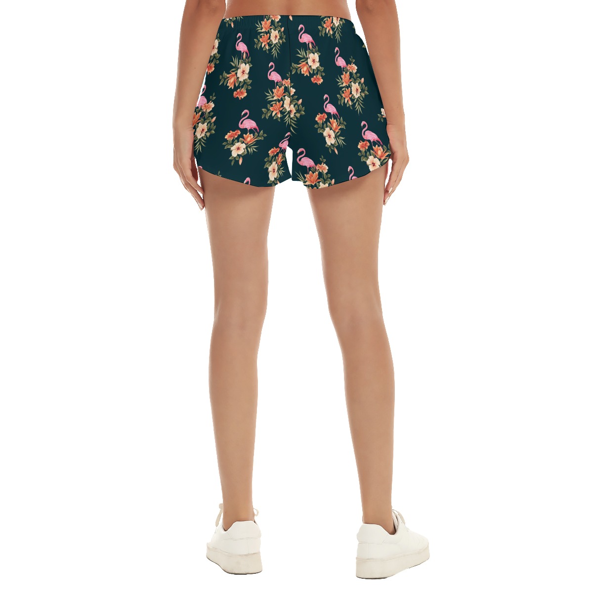 Floral Flamingo Beach Shorts For Women