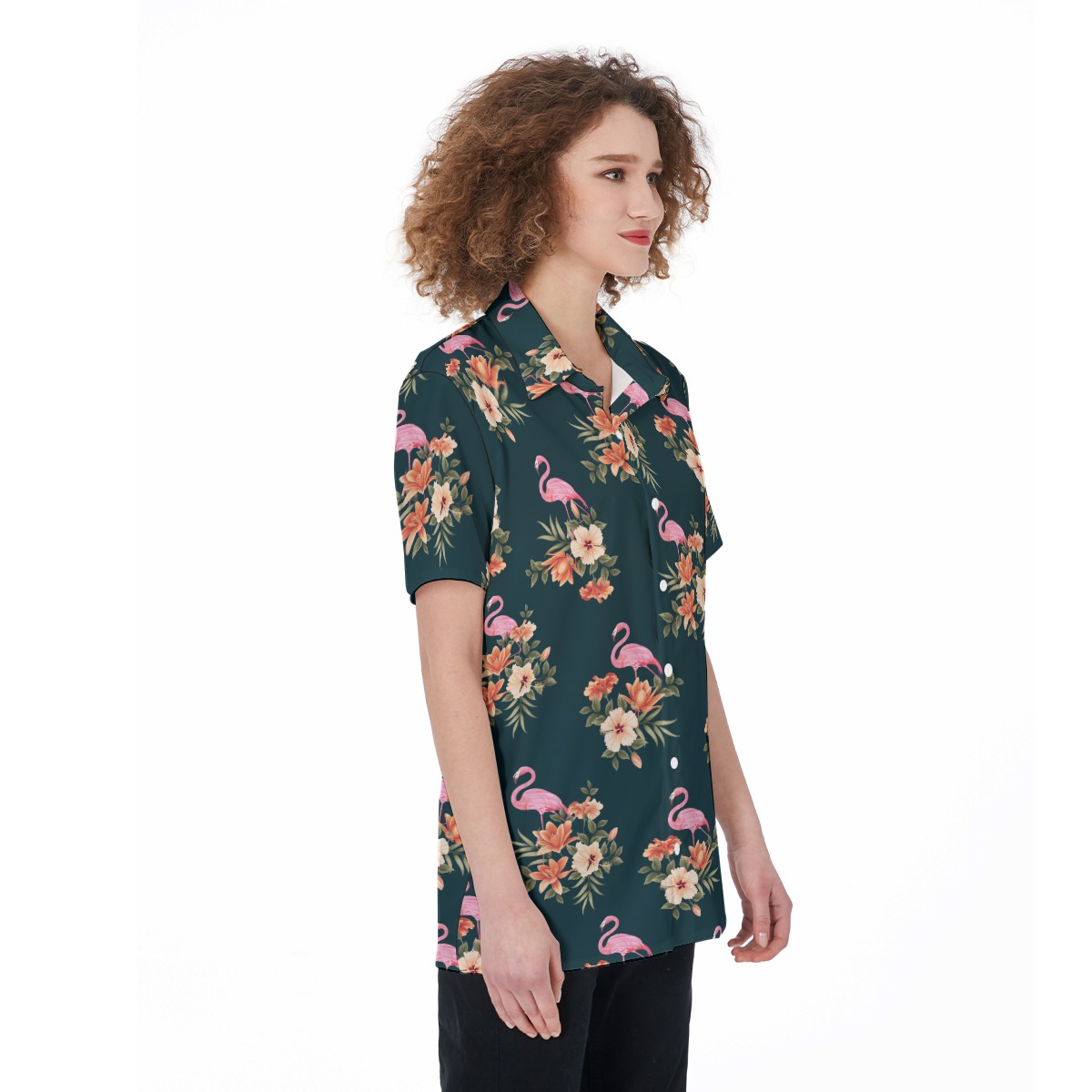 Flamingo Tropical Hawaiian Shirt For Women