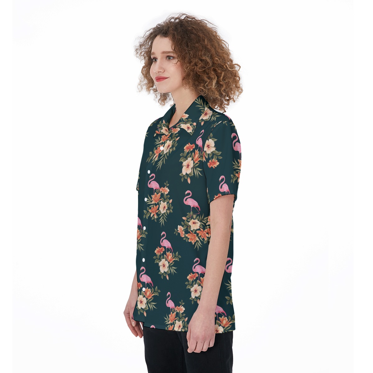 Flamingo Tropical Hawaiian Shirt For Women