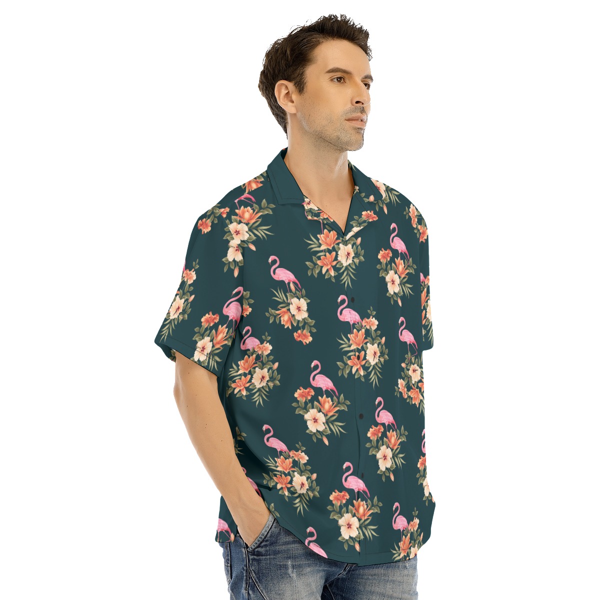 Men's Flamingo Floral Hawaiian Shirt