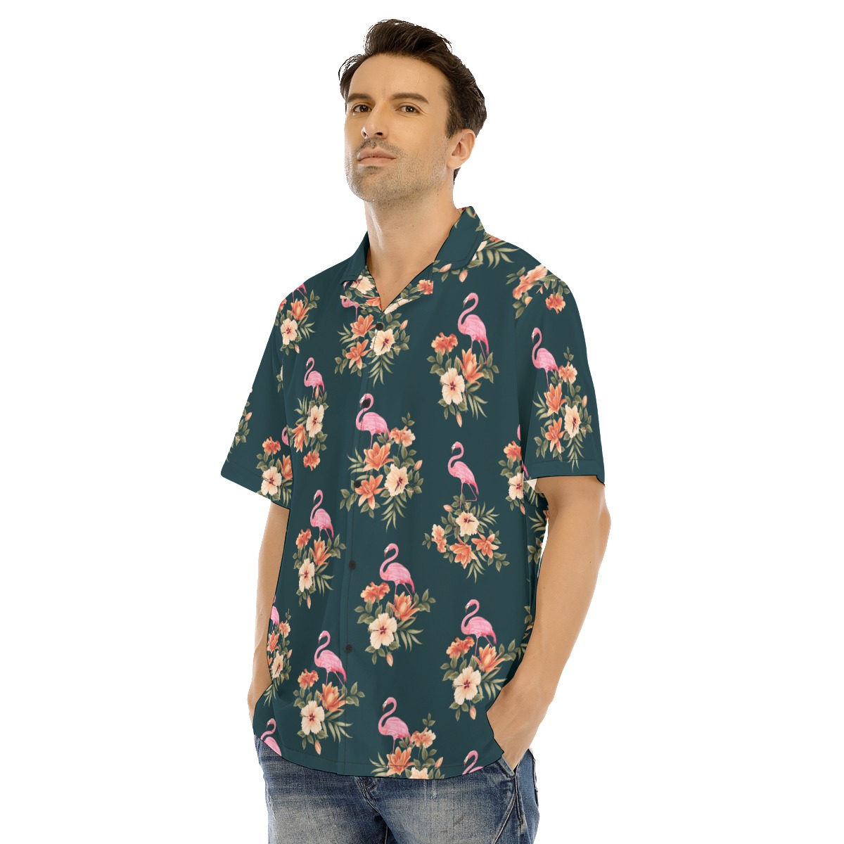 Men's Flamingo Floral Hawaiian Shirt