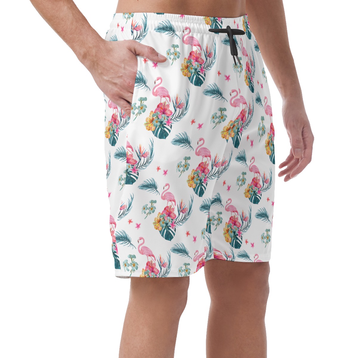 Men's Flamingo Tropical Hawaiian Beach Shorts