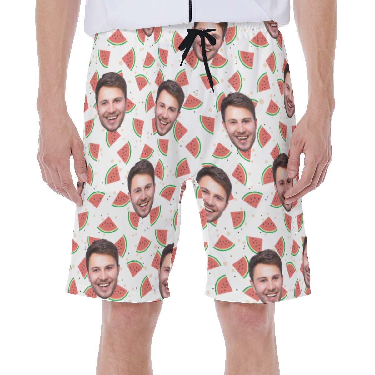 Tropical Watermelon Custom Face Hawaiian Swimwear For Men - variant image 1