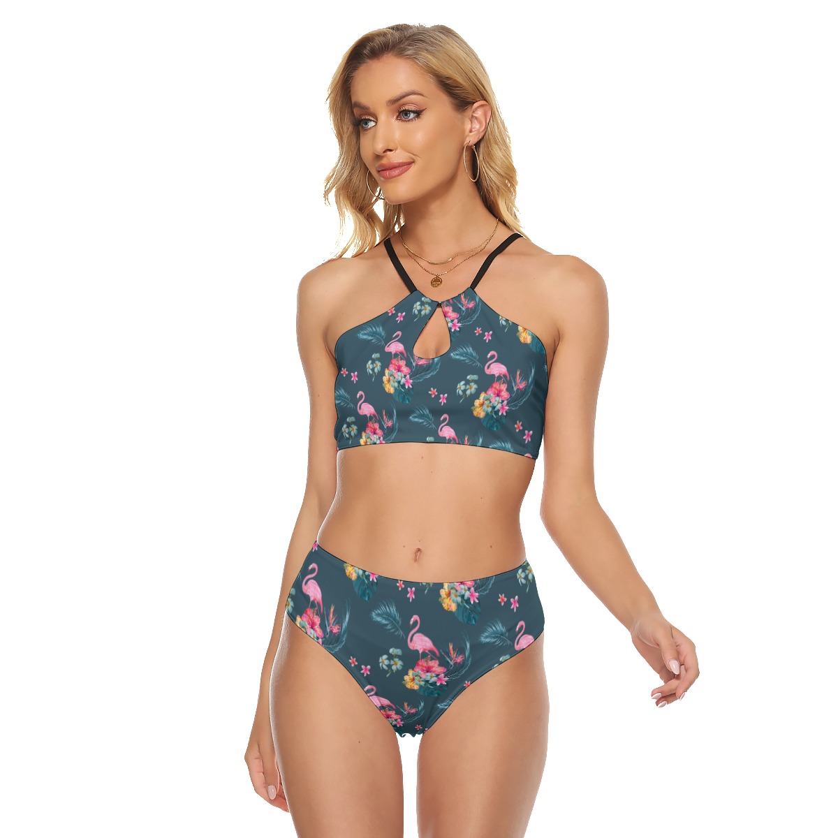 Flamingo Floral Hawaiian Two-piece Swimsuit For Women - variant image 1