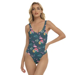 Tropical Flamingo Hawaiian One Piece Swimsuit