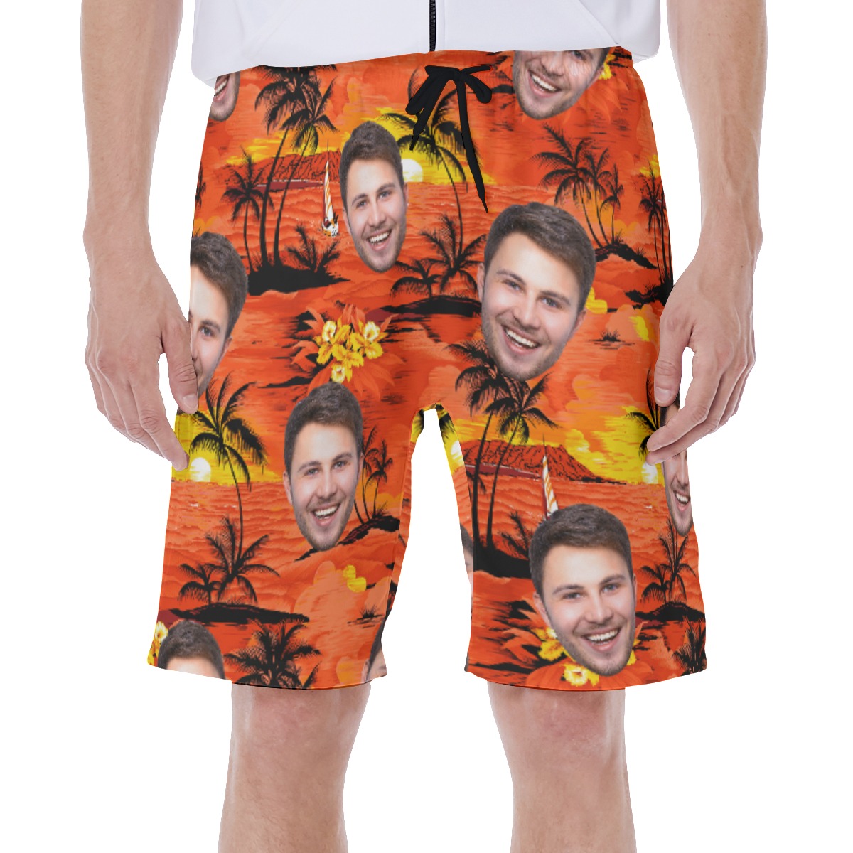 Sunset Beach Men's Shorts With Custom Face - variant image 1