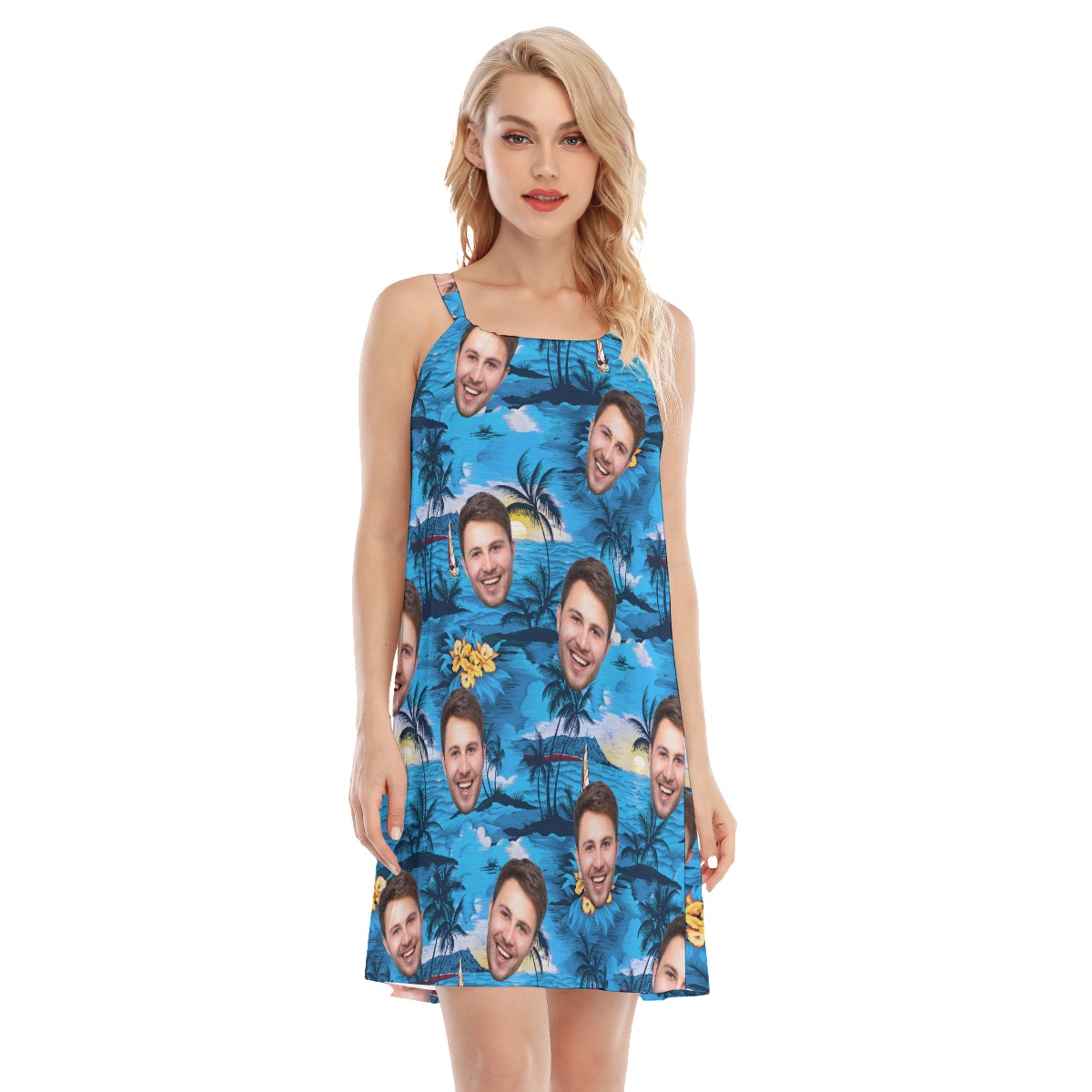 Unique Beach Themed Women's Dress With Multi Face - variant image 1