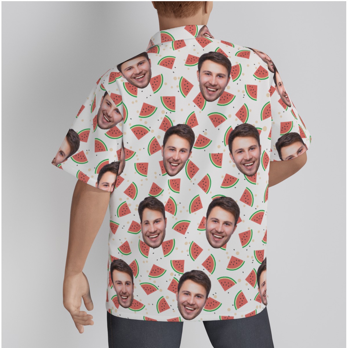 Funny Custom Face Watermelon Hawaiian Shirt