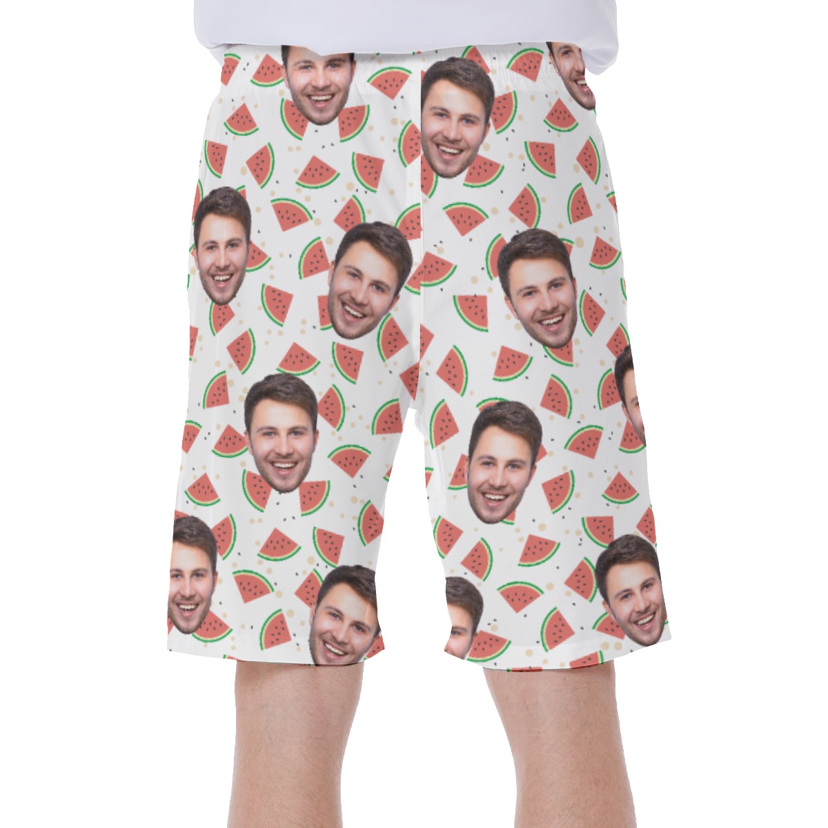 Tropical Watermelon Custom Face Hawaiian Swimwear For Men