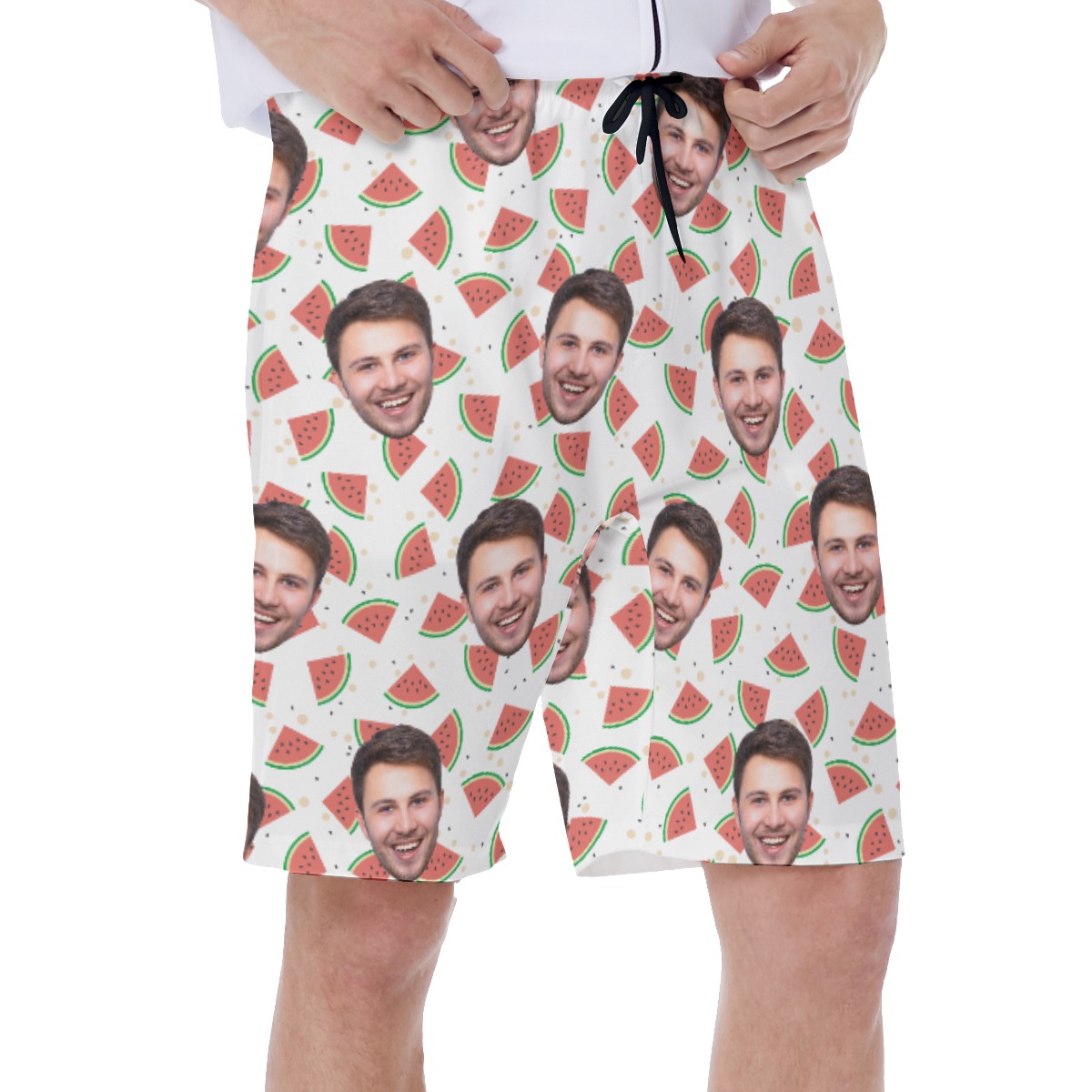 Tropical Watermelon Custom Face Hawaiian Swimwear For Men