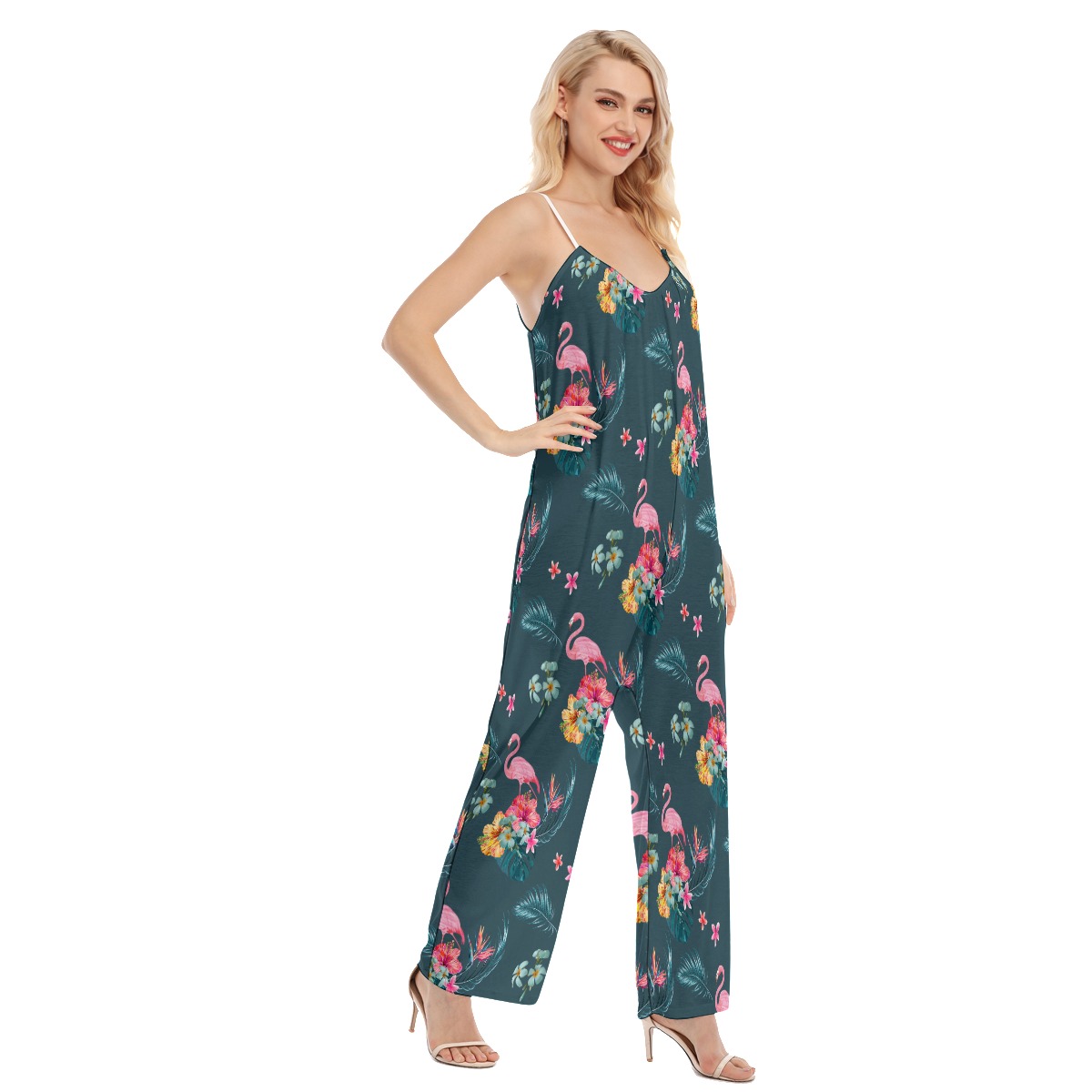 Floral Flamingo Hawaiian Jumpsuit For Women