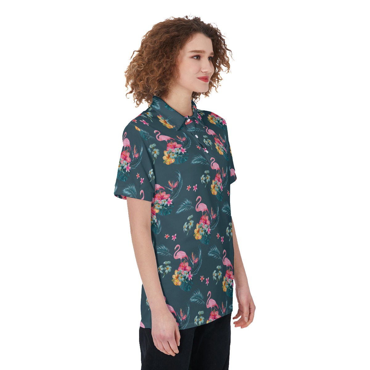 Floral Flamingo Hawaiian Shirt For Women