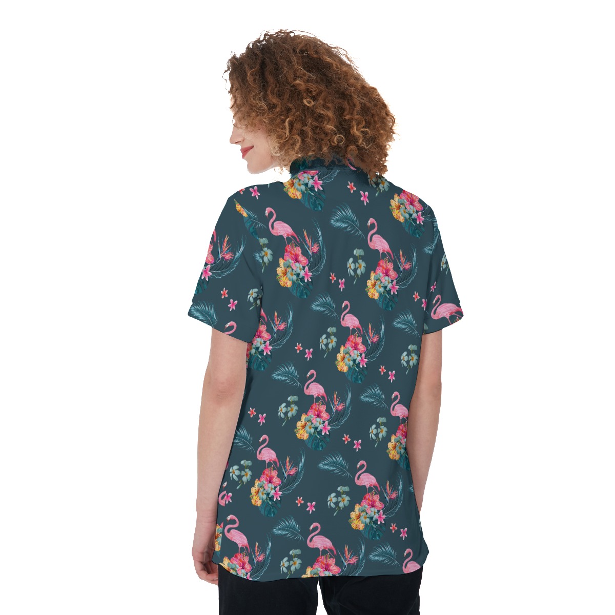 Floral Flamingo Hawaiian Shirt For Women
