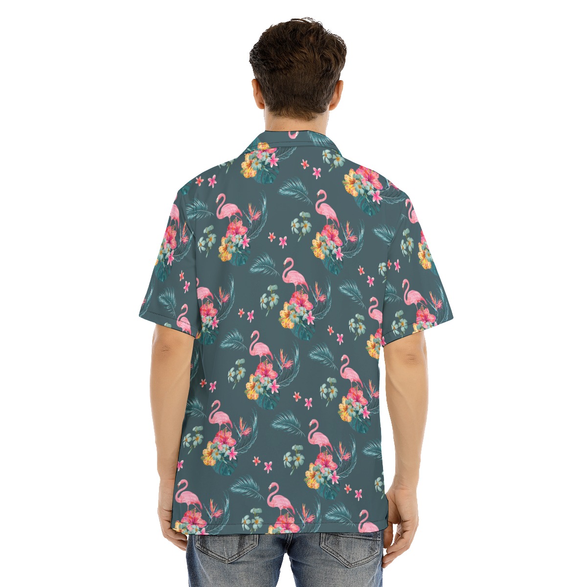 Flamingo Floral Men's Hawaiian Shirt