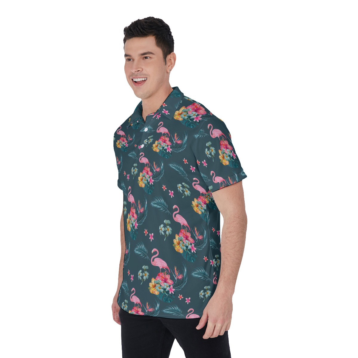 Tropical Flamingo Men's Polo Shirt