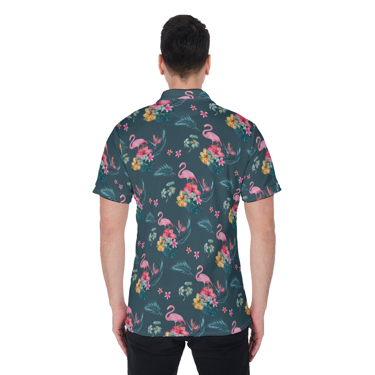Tropical Flamingo Men's Polo Shirt